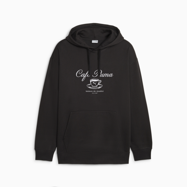 CLASSICS CAFE PUMA Men's Hoodie, PUMA Black, large-ZAF