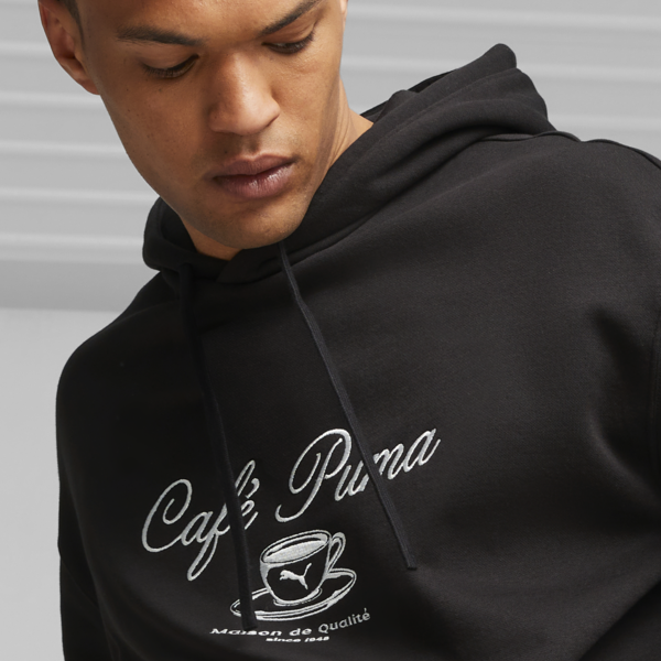 CLASSICS CAFE PUMA Men's Hoodie, PUMA Black, large-ZAF