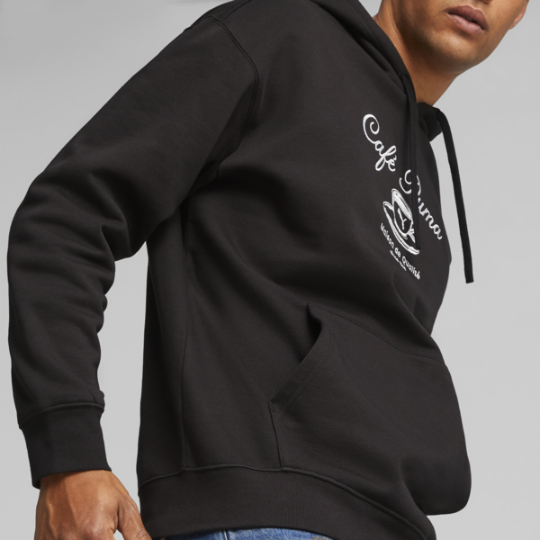 Sudadera con capucha CLASSICS CAFE PUMA para hombre, PUMA Black, large-MEX