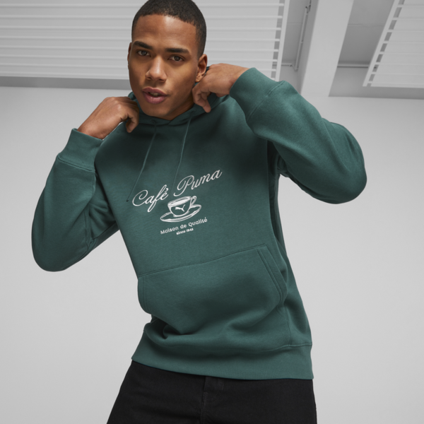 CLASSICS CAFE PUMA Men's Hoodie, Malachite, large-MEX