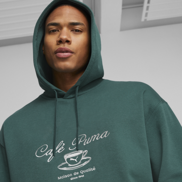 CLASSICS CAFE PUMA Men's Hoodie, Malachite, large-MEX