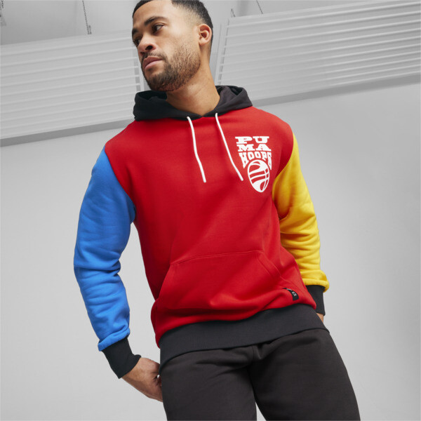 Red puma hoodie mens deals