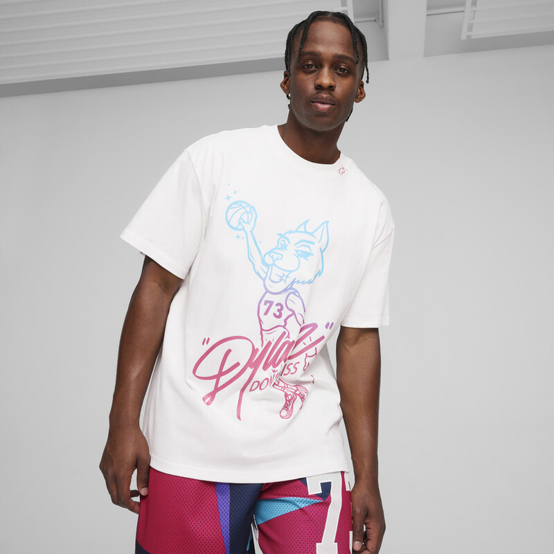 Men's PUMA Dylan's Gift Shop Basketball T-shirt in White size M