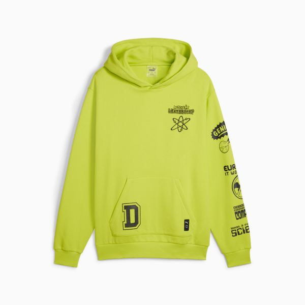 PUMA x DEXTER'S LABORATORY Men's Basketball Hoodie, Lime Pow, large-ZAF