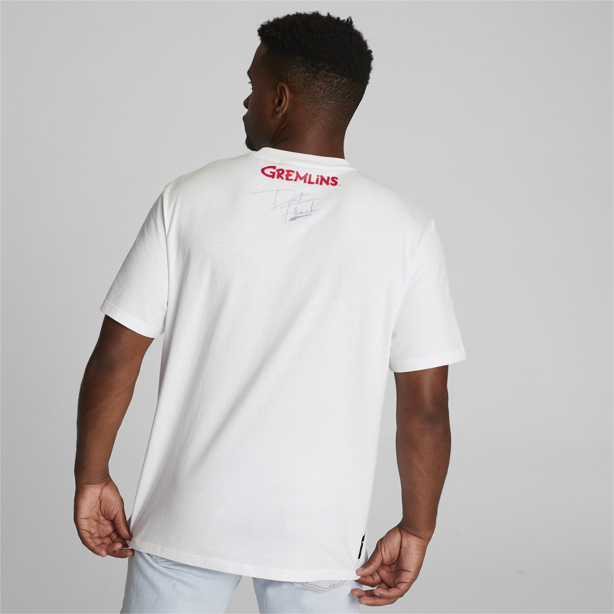 Men's Puma HOOPS X GREMLINS T-Shirt, White, Size XXL, Sport