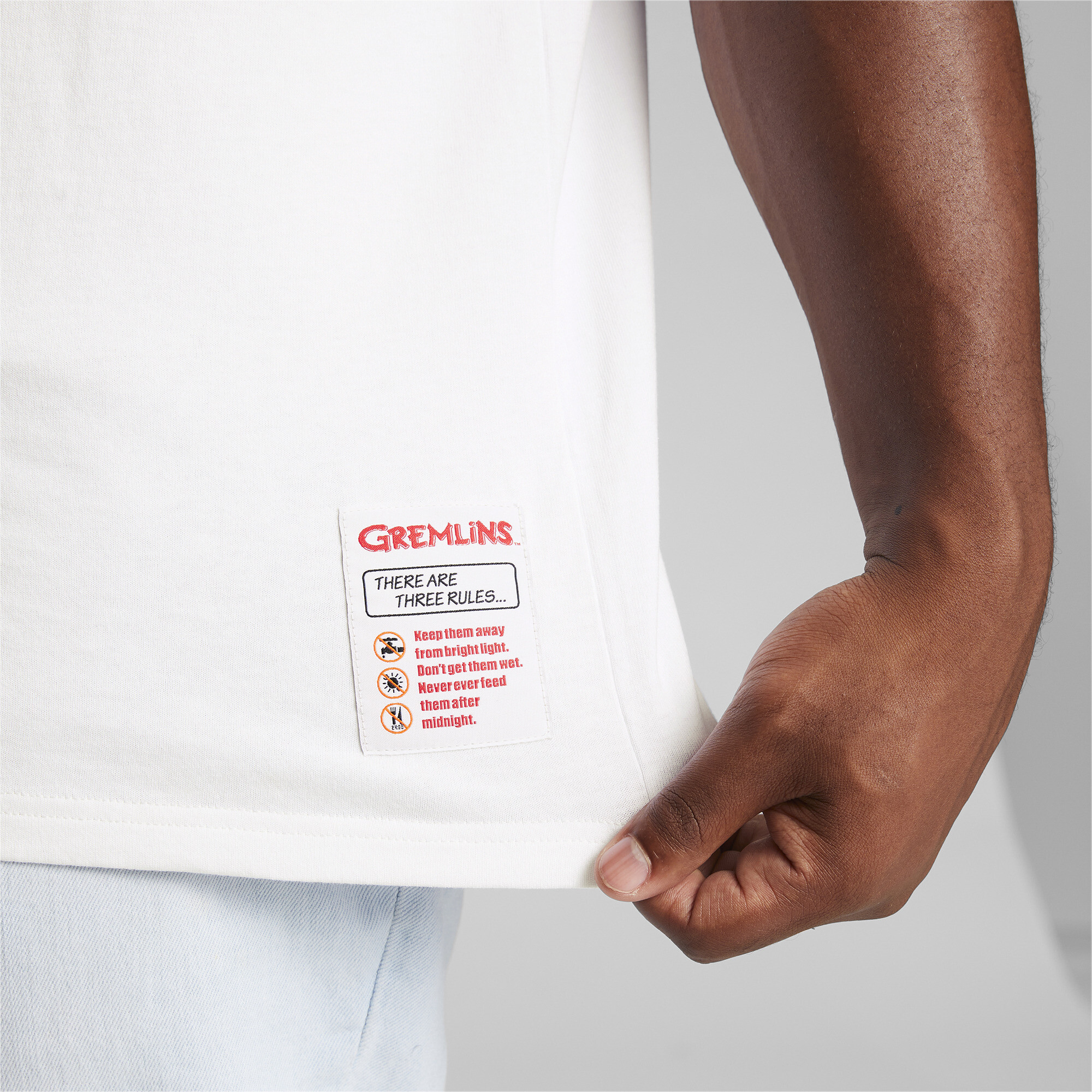 Men's Puma HOOPS X GREMLINS T-Shirt, White, Size XXL, Sport