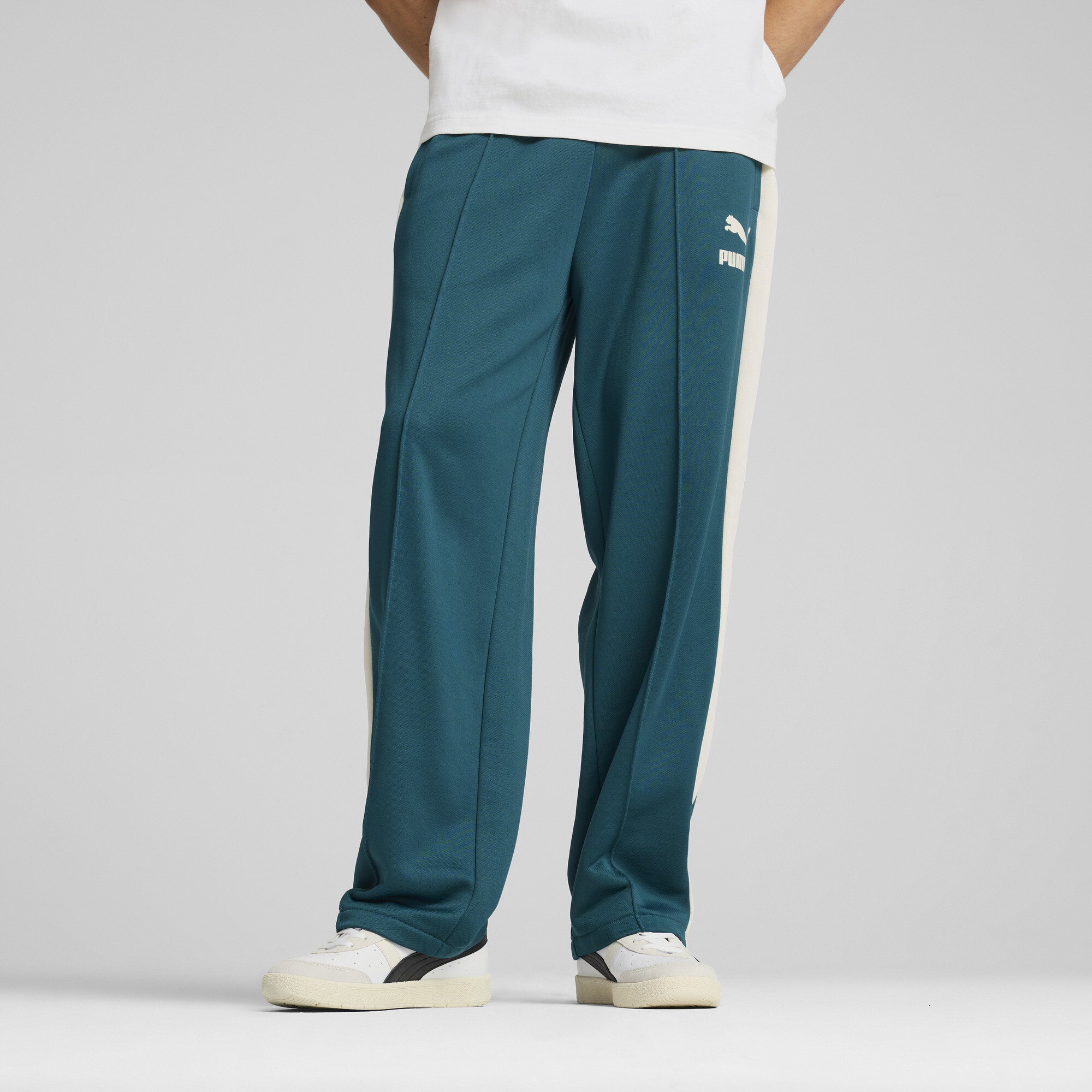 Men's PUMA ICONIC T7 Track Pants In Green, Size XS