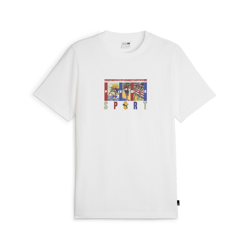 Men's PUMA Graphics Sport T-shirt in White size XS