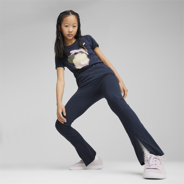 MATCH POINT Youth Flared Leggings, Club Navy, large-MEX