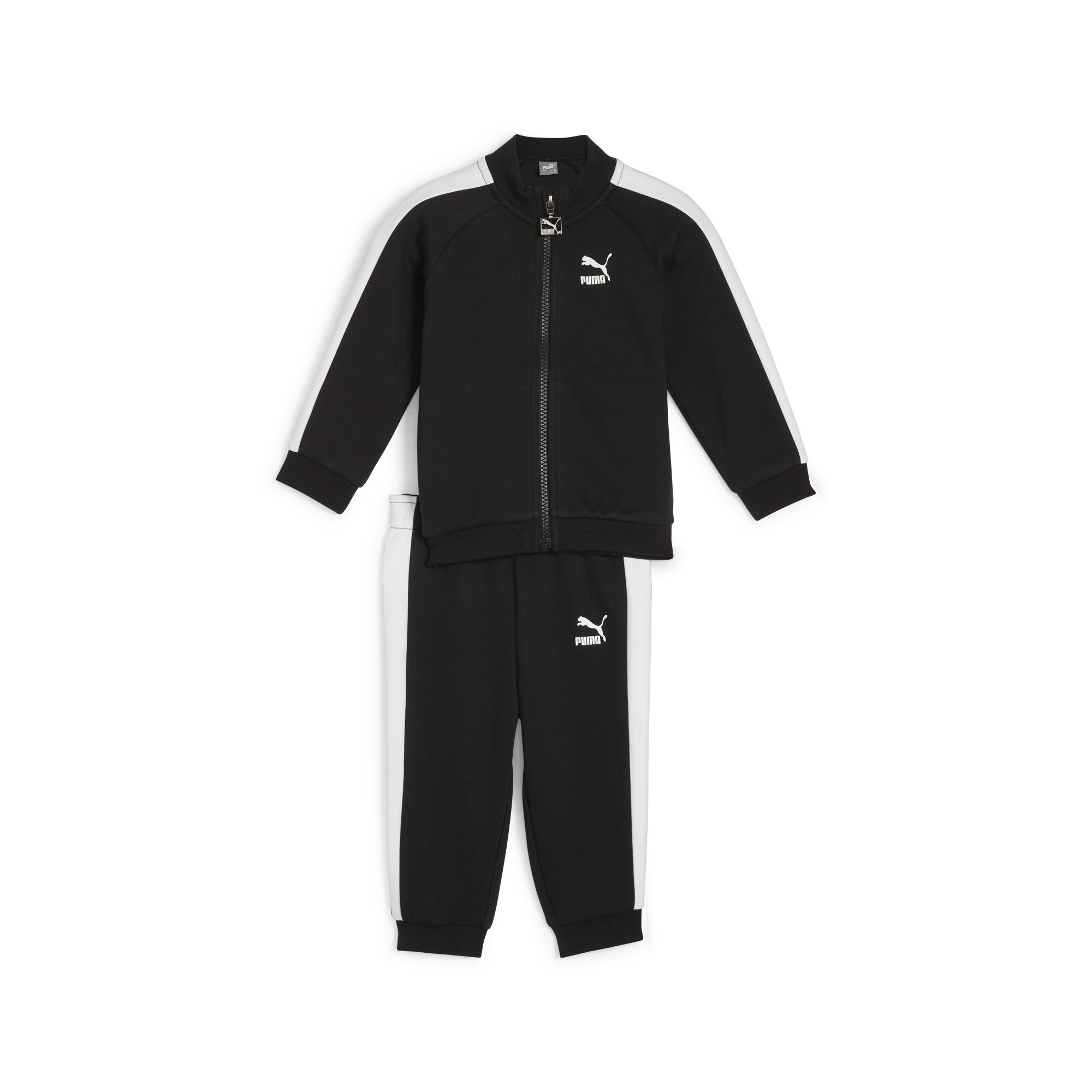 Women's Puma MINICATS T7 ICONIC Baby Tracksuit Set, Black, Size 9-12M, Clothing