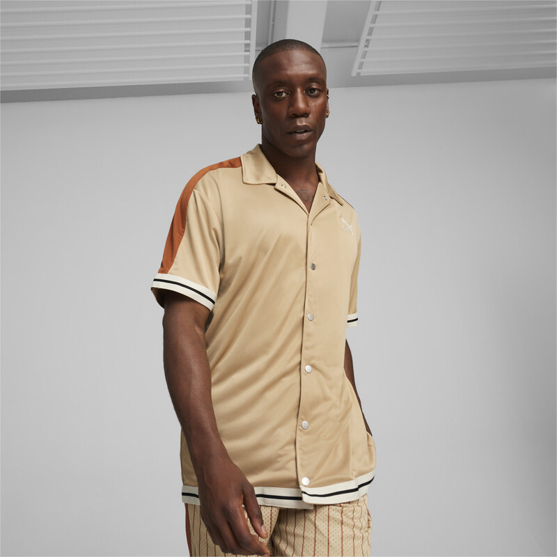 Men's PUMA T7 Shooting Shirt in Prairie Tan size M