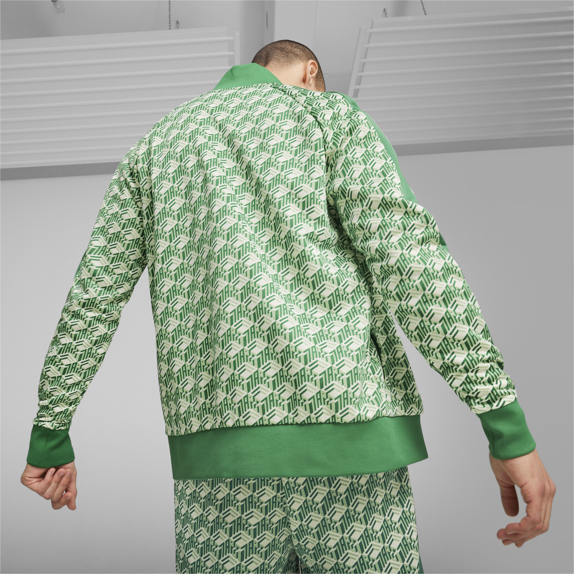 Men's Puma T7's Track Jacket, Green, Size M, Clothing
