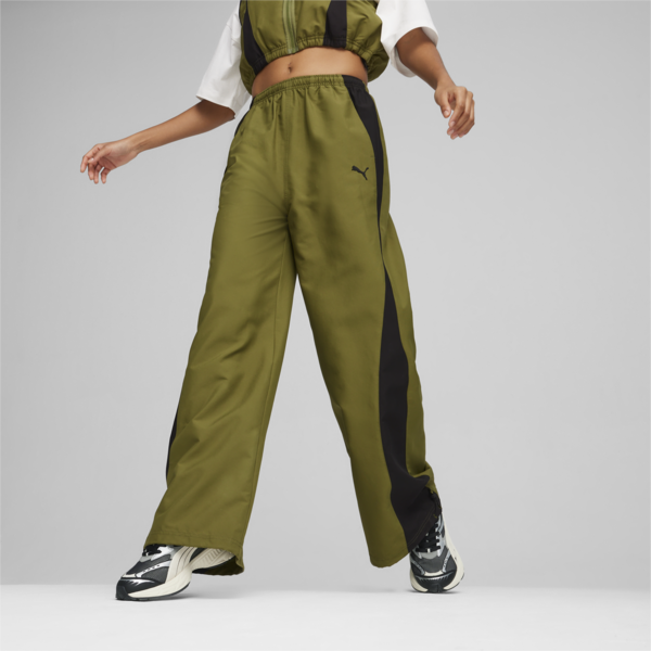 DARE TO Parachute Pants, Olive Green, large-ZAF