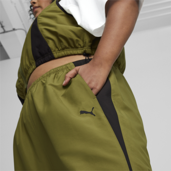 DARE TO Parachute Pants, Olive Green, large-ZAF