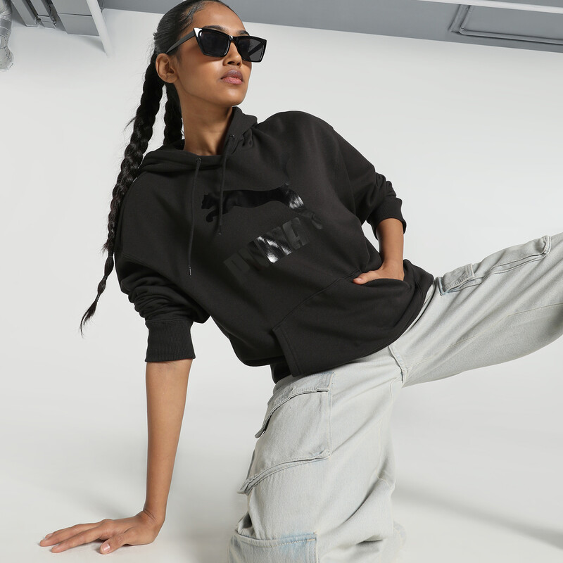Women's PUMA CLASSICS Shiny Logo Hoodie