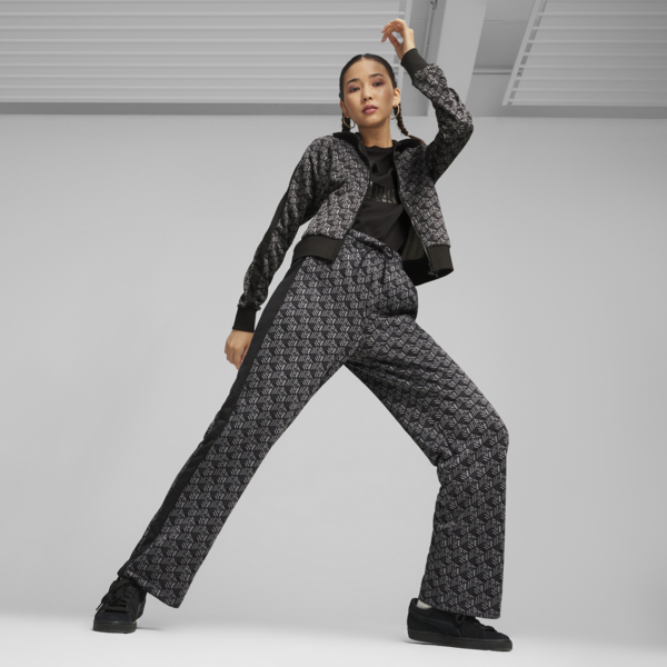 Pants recto para mujer T7, PUMA Black-AOP, large-MEX