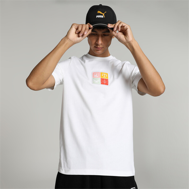 PUMA Classic Icons Of Unity Graphic Unisex T-shirt, White/pink