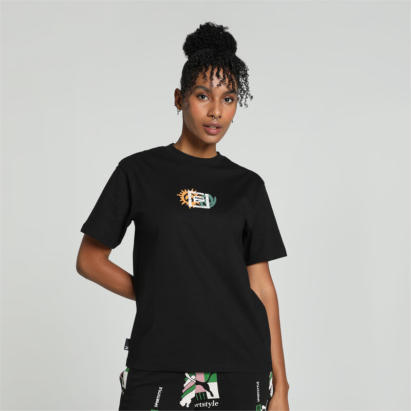 

Women's PUMA DOWNTOWN Relaxed Fit Graphic T-shirt, Black