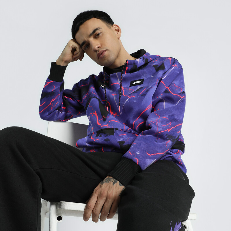 

Men's PUMA F1® Neon Energy All-Over Print Relaxed Fit Motorsport Hoodie