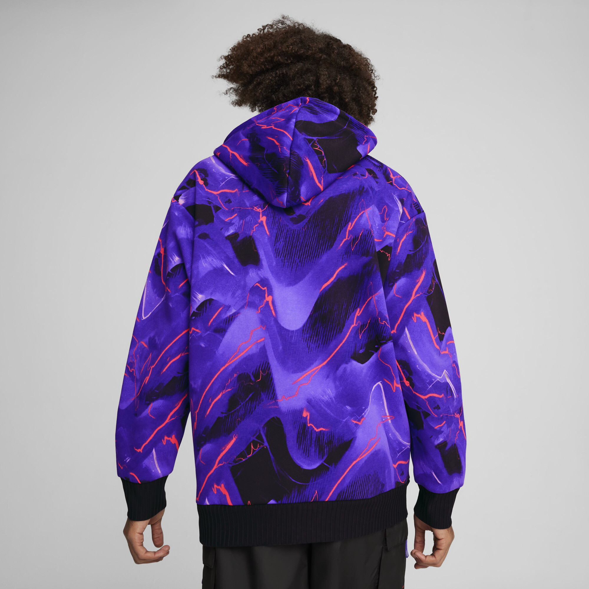 Men's Puma F1® Neon Energy All-Over Print Hoodie, Black, Size L, Clothing