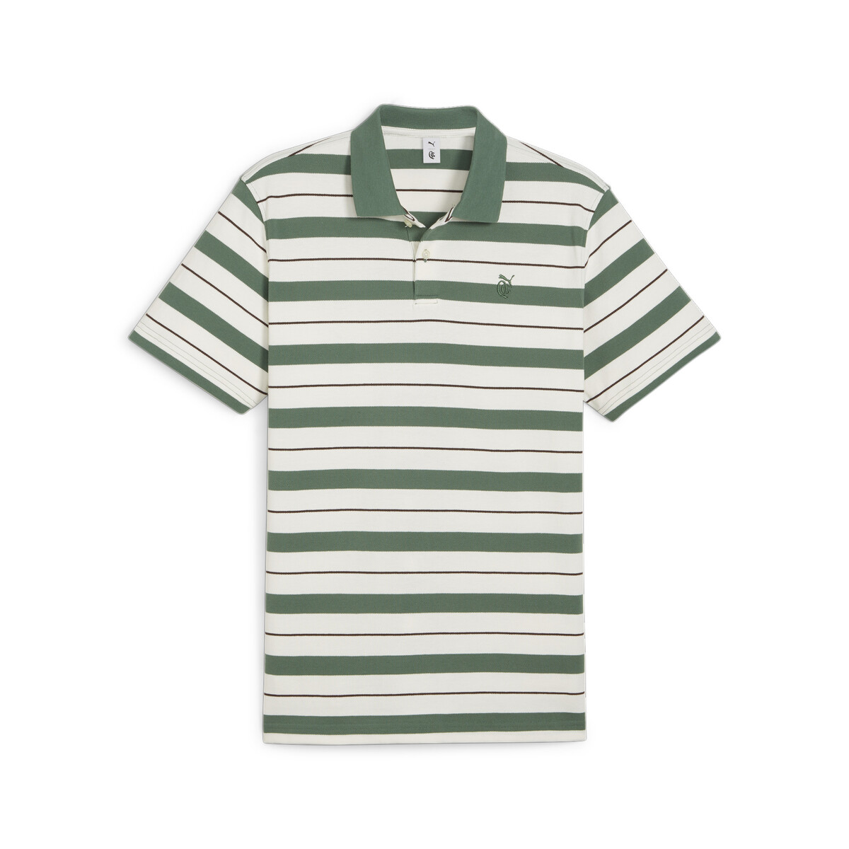 PUMA x QUIET GOLF CLUB Men's Golf Polo in Warm White/Deep Forest, XXL