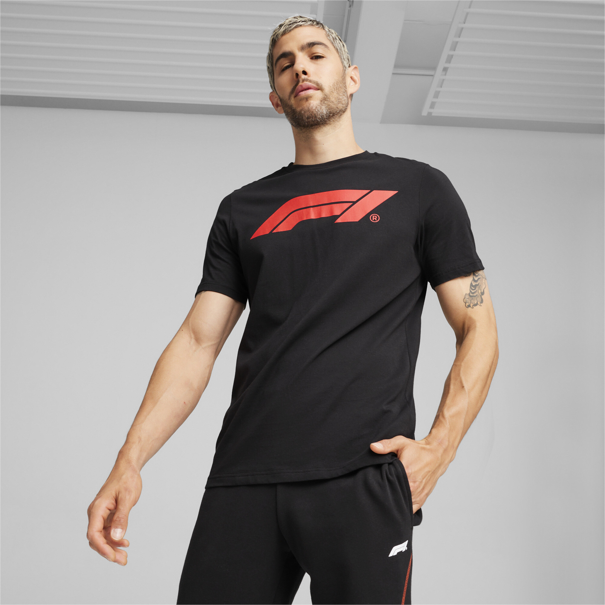 Men's Puma F1Â® ESS's Motorsport Logo T-Shirt, Black, Size L, Clothing