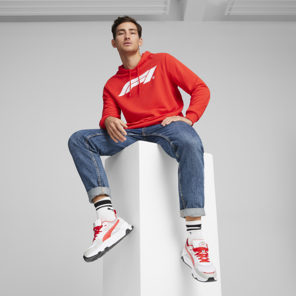 F1® Essentials Men's Motorsport Logo Hoodie, Pop Red, large-ZAF