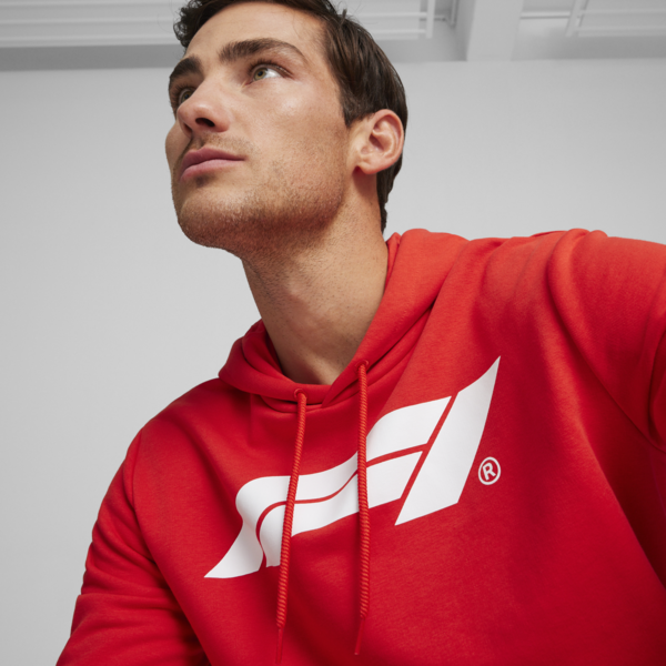 F1® Essentials Men's Motorsport Logo Hoodie, Pop Red, large-ZAF