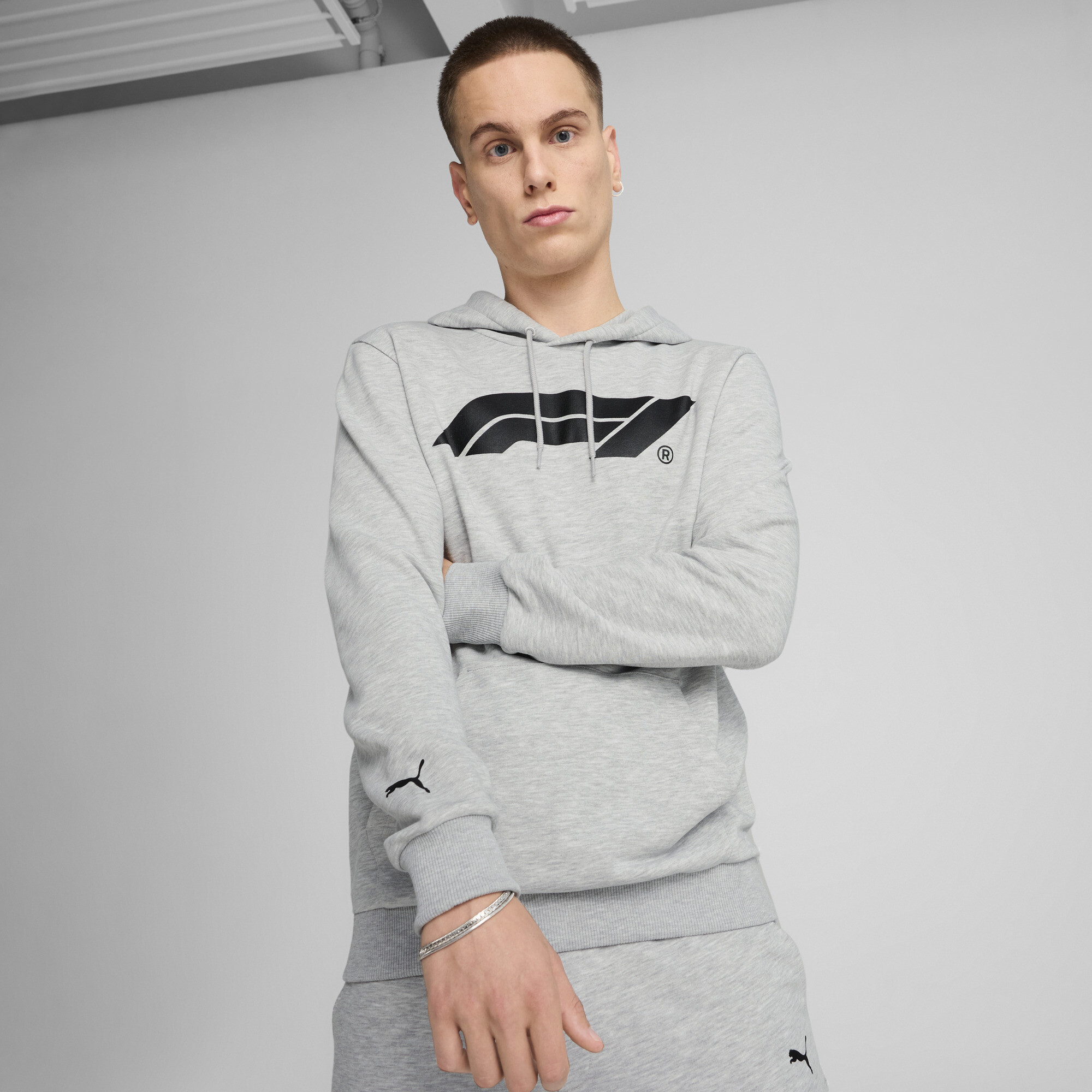 Puma F1® ESS Motorsport Hoodie mit Logo Herren | Mit Plain | Light Gray Heather | Größe: L