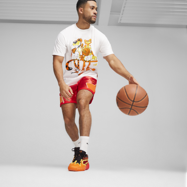 PUMA HOOPS x CHEETOS Shorts, For All Time Red-Rickie Orange, large-ZAF