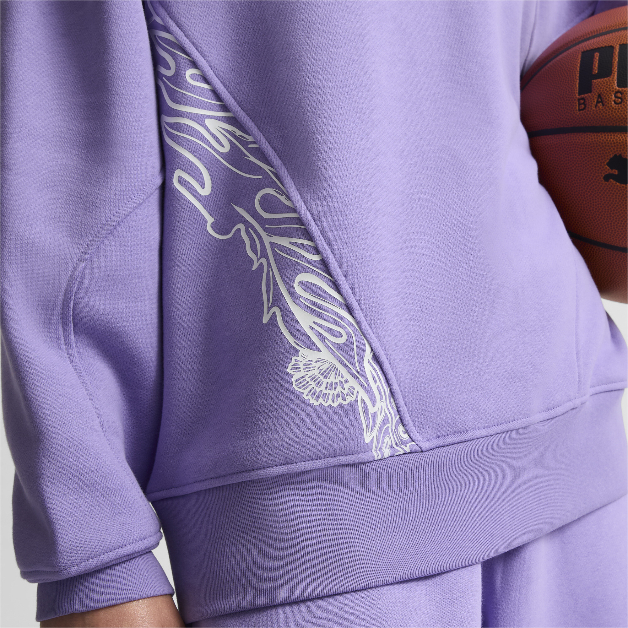 Women's Puma City Of Love's Basketball Hoodie, Purple, Size S, Clothing