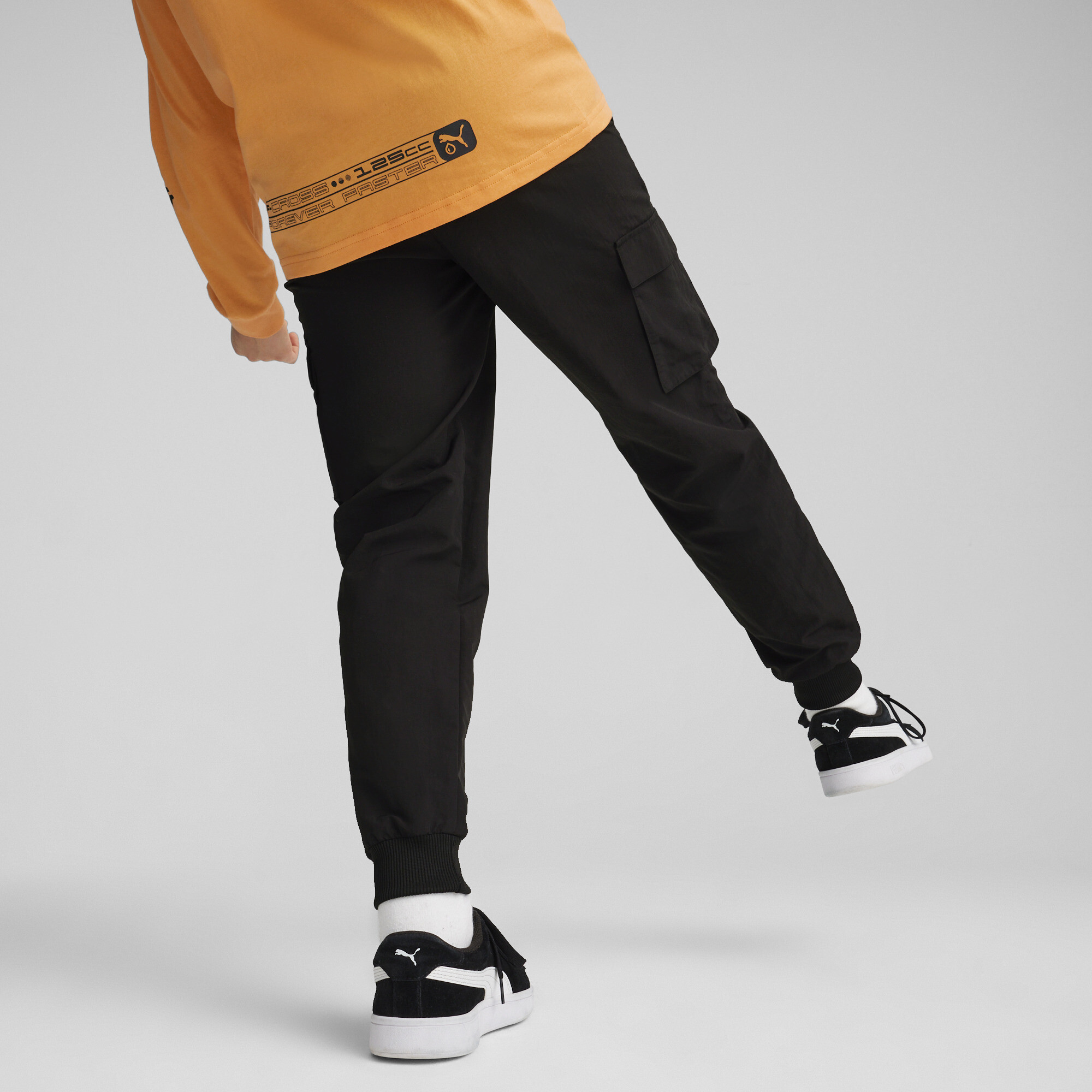 PUMA CLASSICS Cargo Pants In Black, Size 9-10 Youth