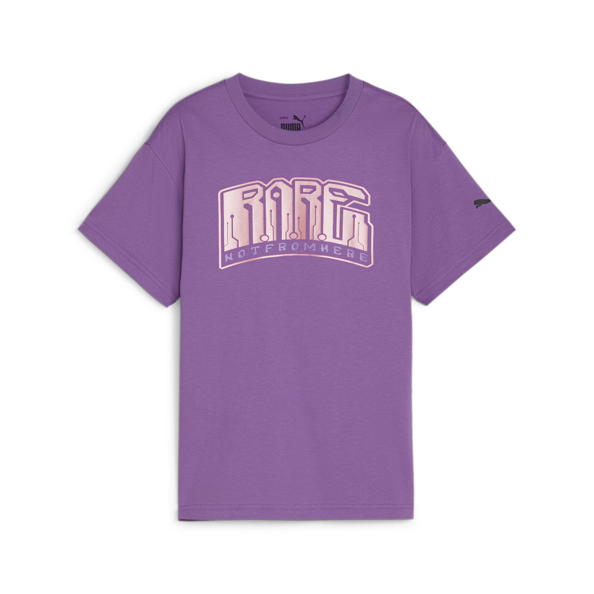Puma MELO IRIDESCENT Boys' T-Shirt, Purple, Size 7-8Y, Age