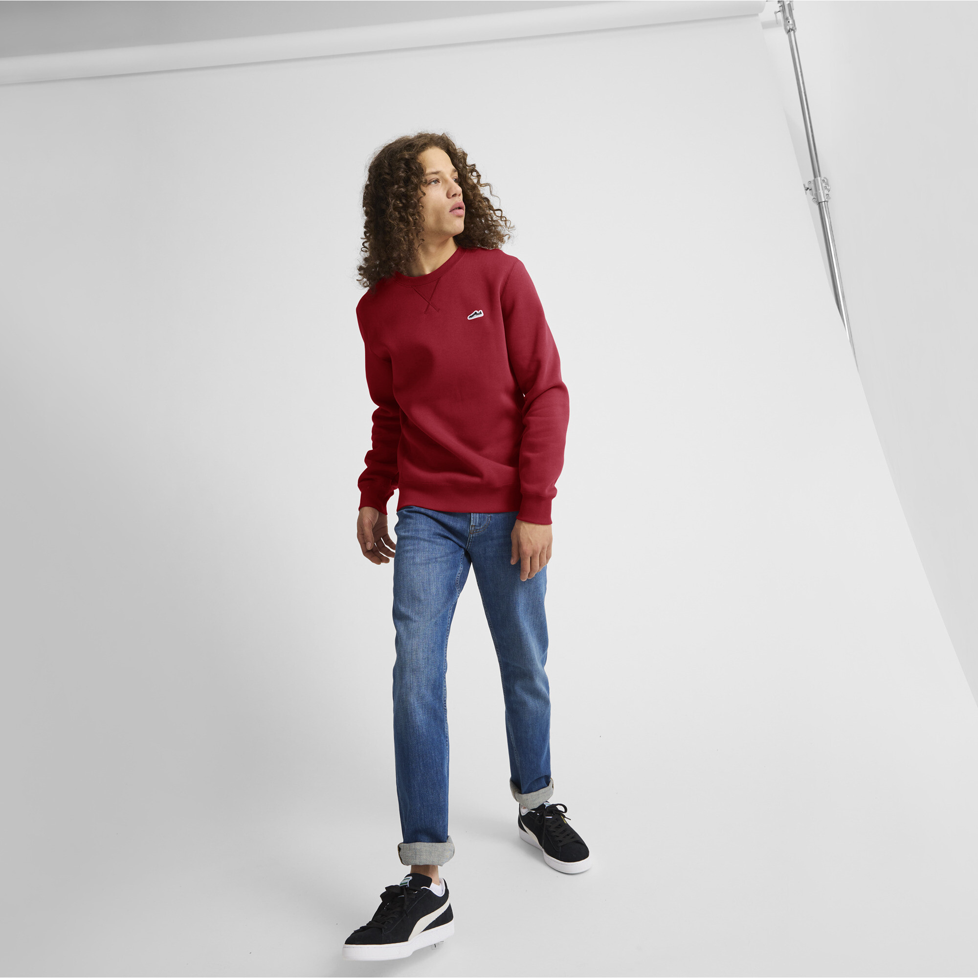 PUMA Men's Suede Logo Crew Neck Sweatshirt