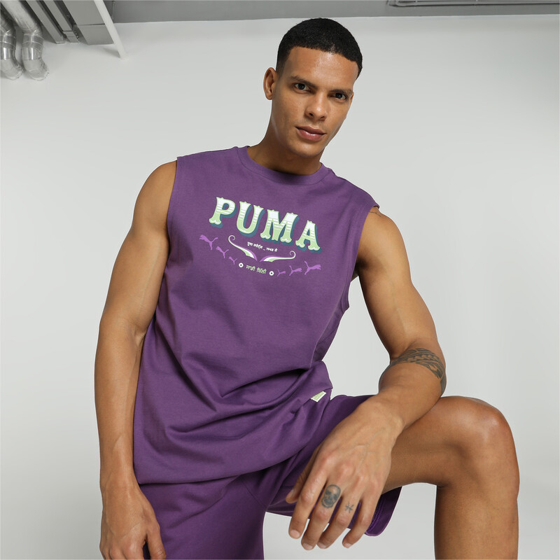 Men's PUMA X HARRDY SANDHU Relaxed Fit Tank in Crushed Berry size M