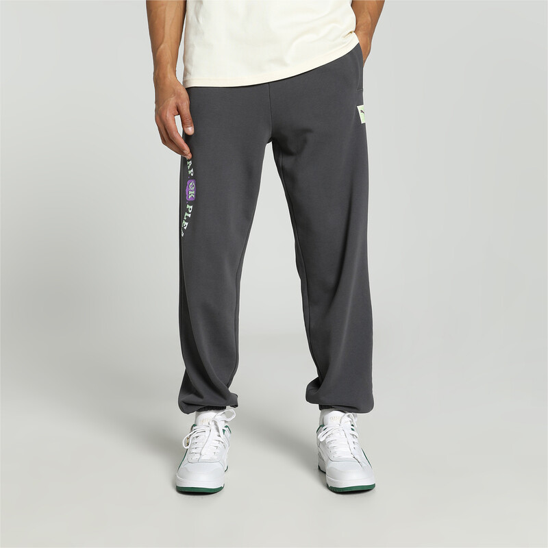 Men's PUMA X HARRDY SANDHU Relaxed Fit Pants in Black/Gray size M