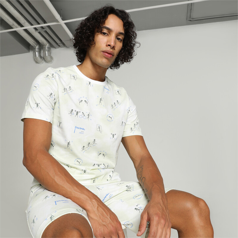 Men's PUMA Classics Printed T-shirt in White size L