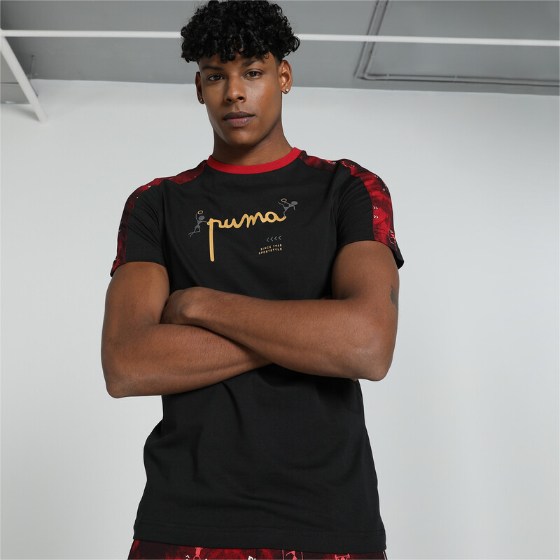 Men's PUMA Classics Graphic Slim Fit Tee in Black size XL
