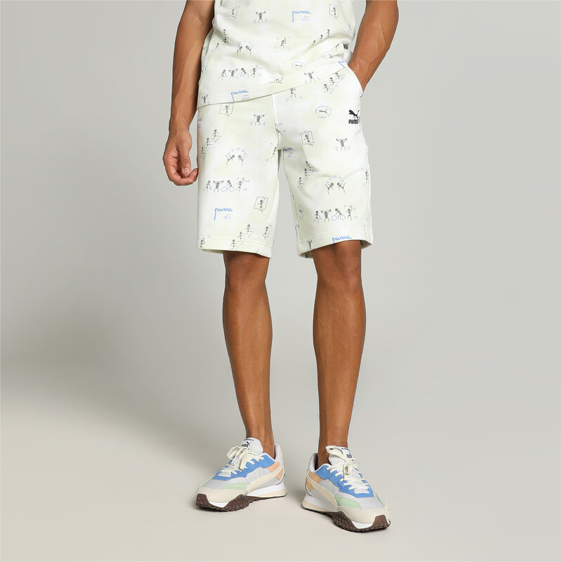 Men's PUMA Classics Printed Shorts in White size M