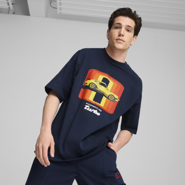 Remera con estampado Porsche Legacy 911 para hombre, Club Navy, large-ARG