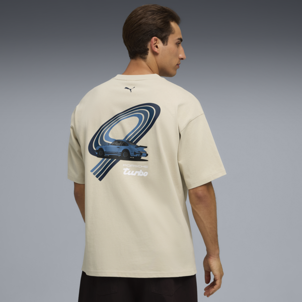 Remera con estampado Porsche Legacy Turbo para hombre, Desert Dust, large-ARG