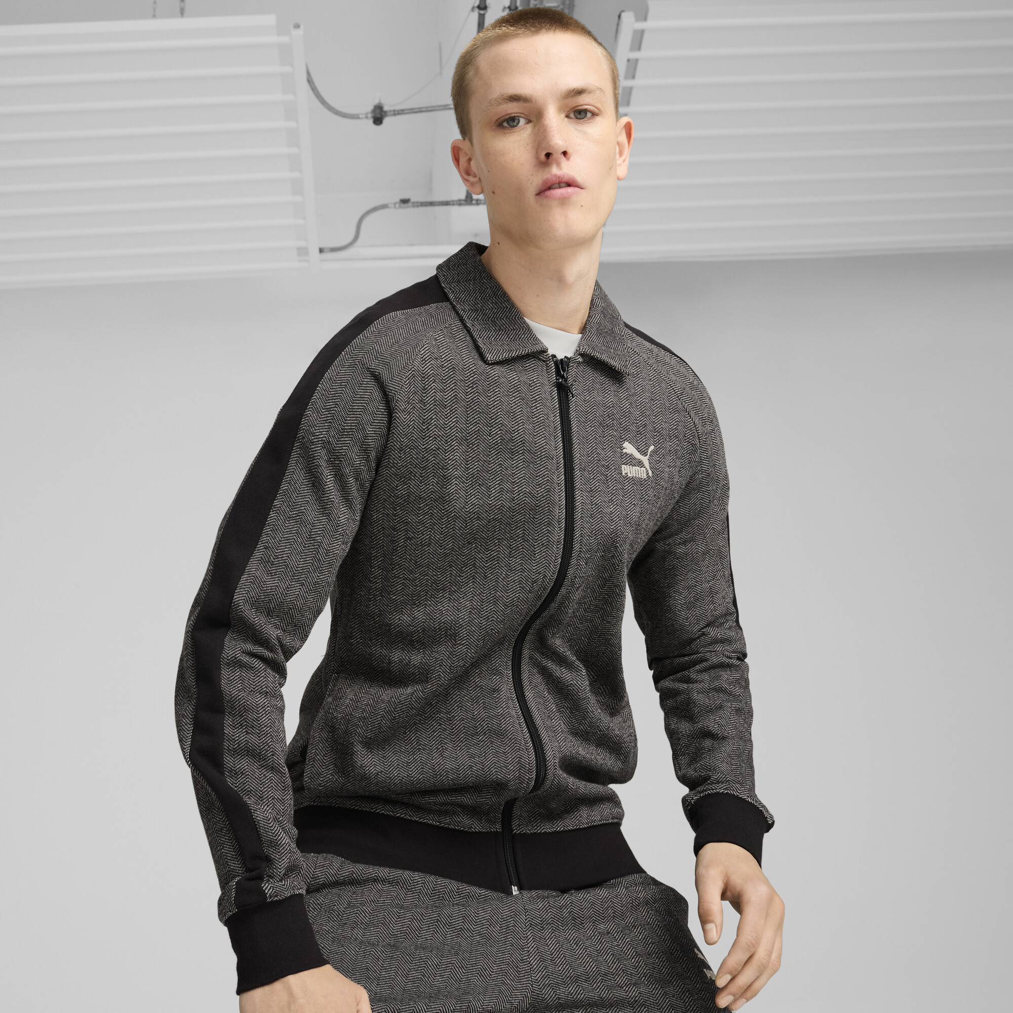 Puma men's fleece track jacket hotsell