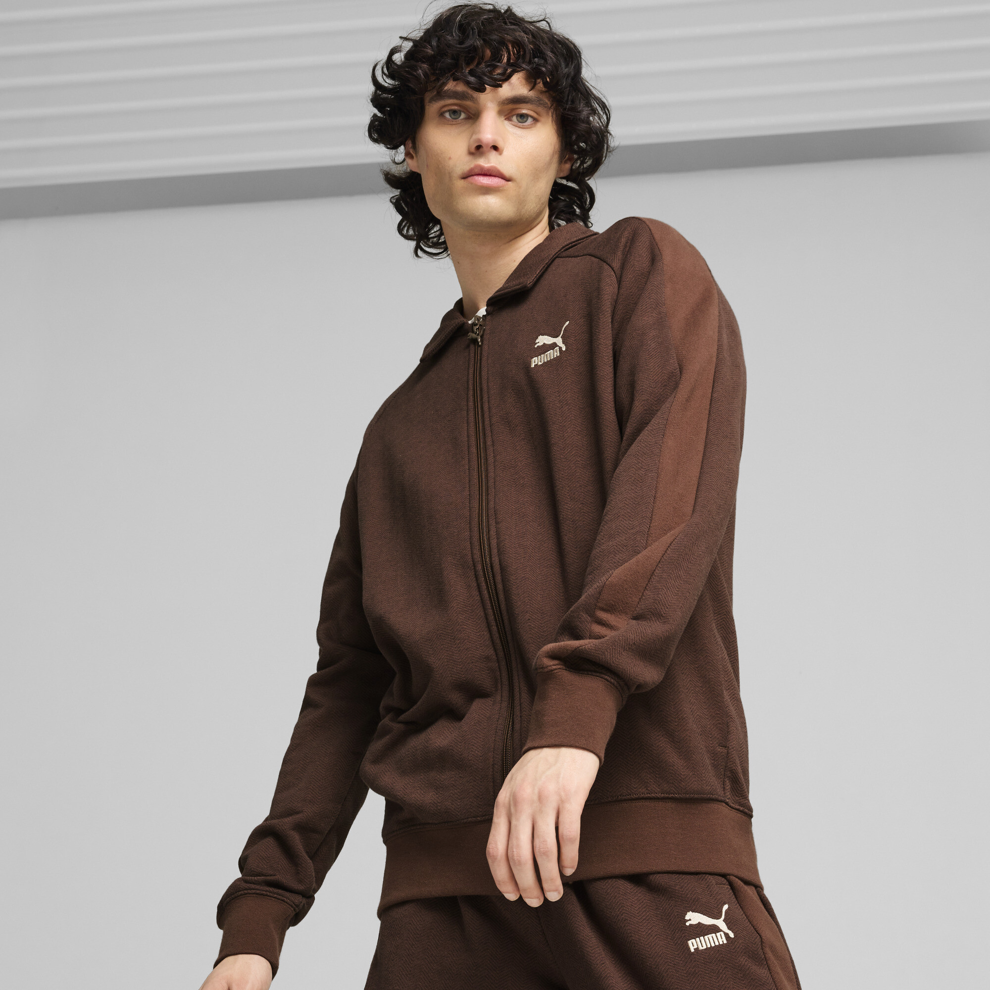 Puma T7 Herren Trainingsjacke | Mit Other Pattern | Espresso Brown | Größe: XXL