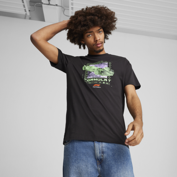 F1 Logo Graphic Tee Men, PUMA Black, large-MEX