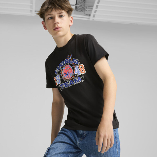 PUMA GRAPHICS 1948 Big Kids T-Shirt in Black Size S 13$