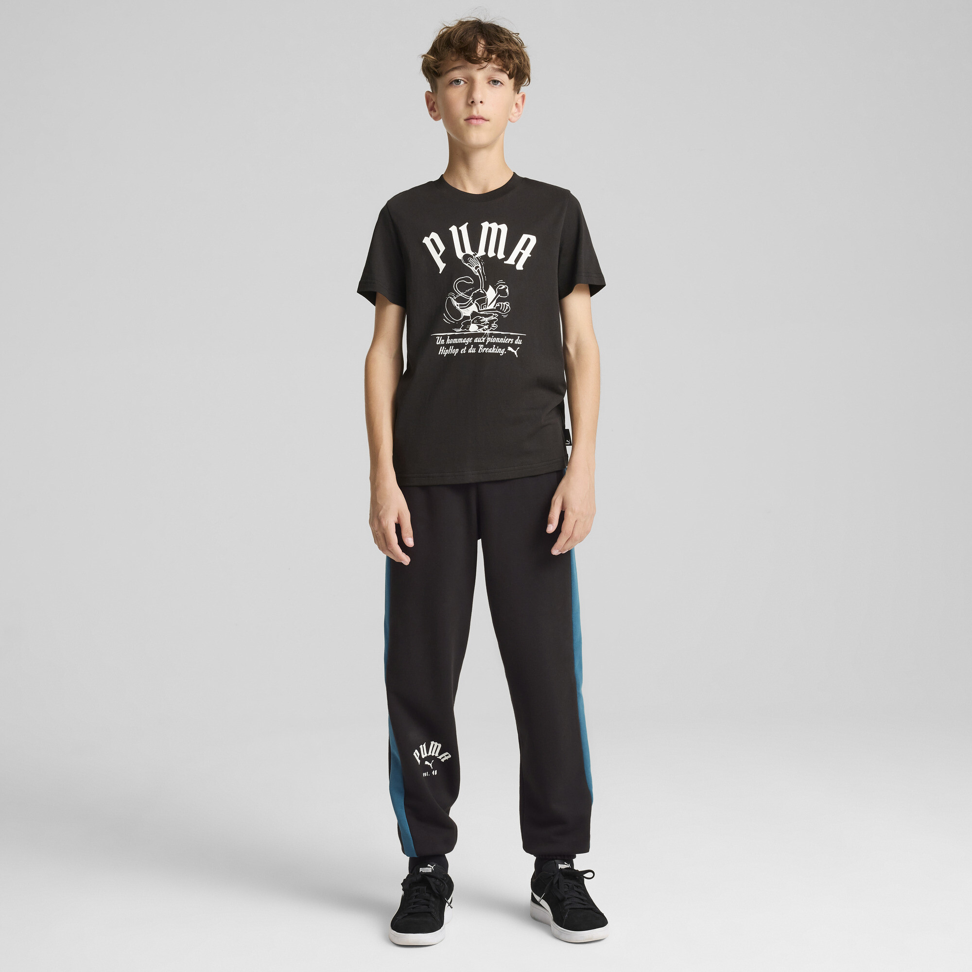 Men's GRAPHICS Super Puma Tee Youth, Black, Size 9-10Y, Clothing