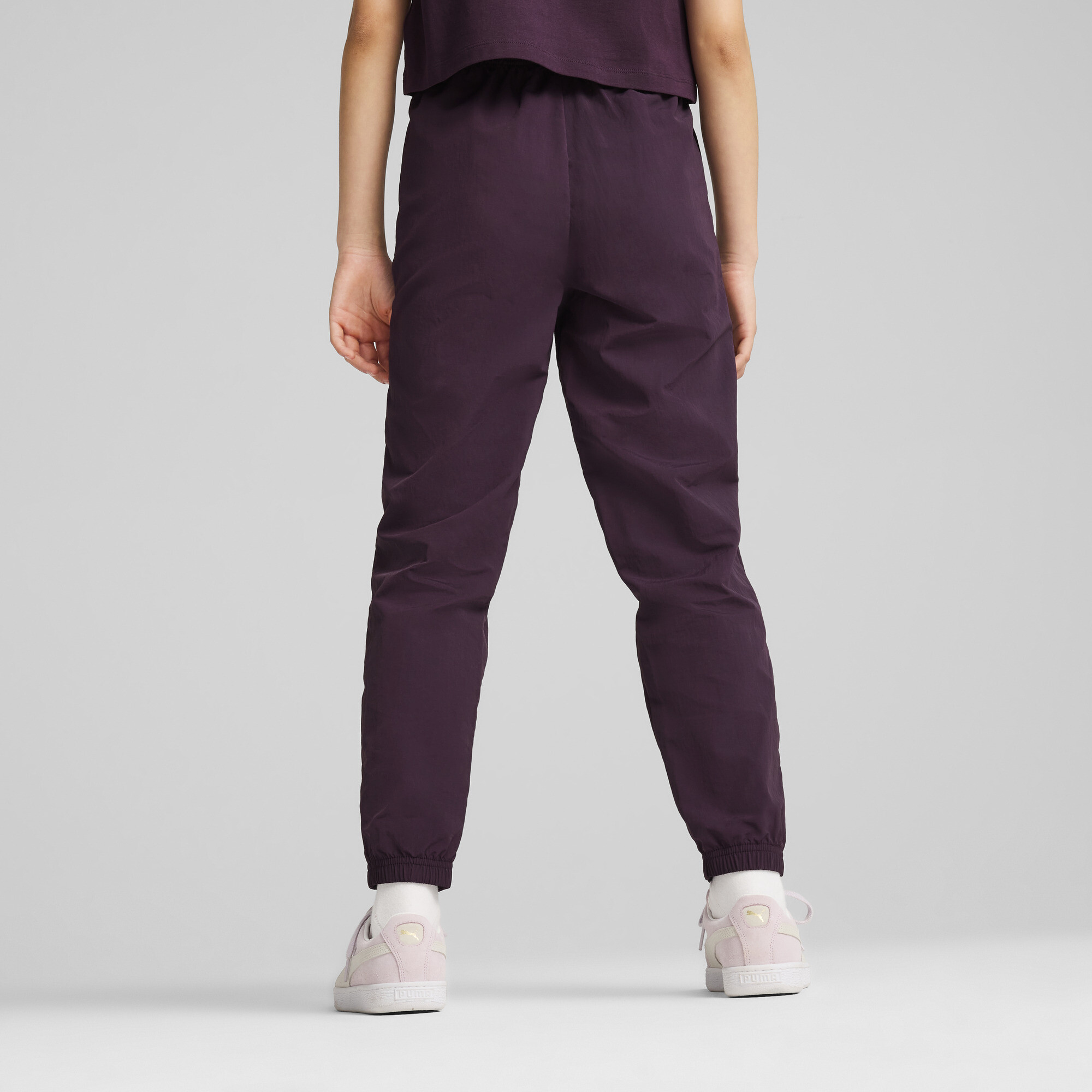 Women's Puma CLASSICS Relaxed Pants Youth, Purple, Size 15-16Y, Clothing