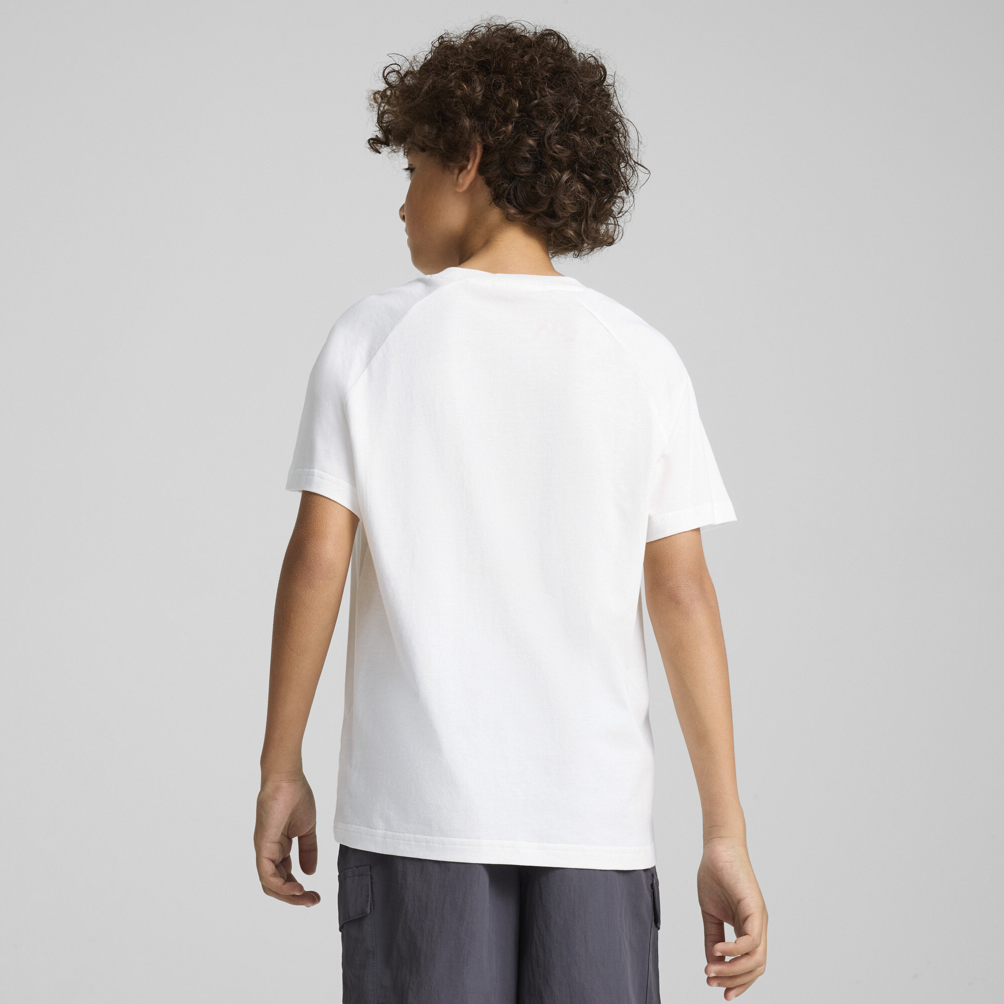 Men's Puma PLAY LOUD CLASSICS Tee Youth, White, Size 7-8Y, Clothing