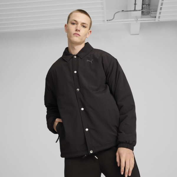PUMA Men’s Coach Jacket in Black, Size L
