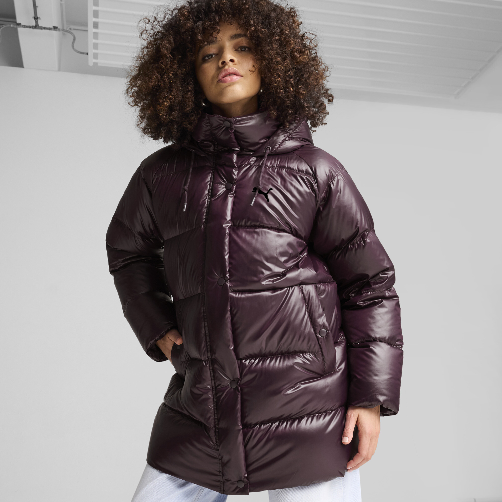 Puma Daunenjacke Damen | Mit Plain | Midnight Plum | Größe: S